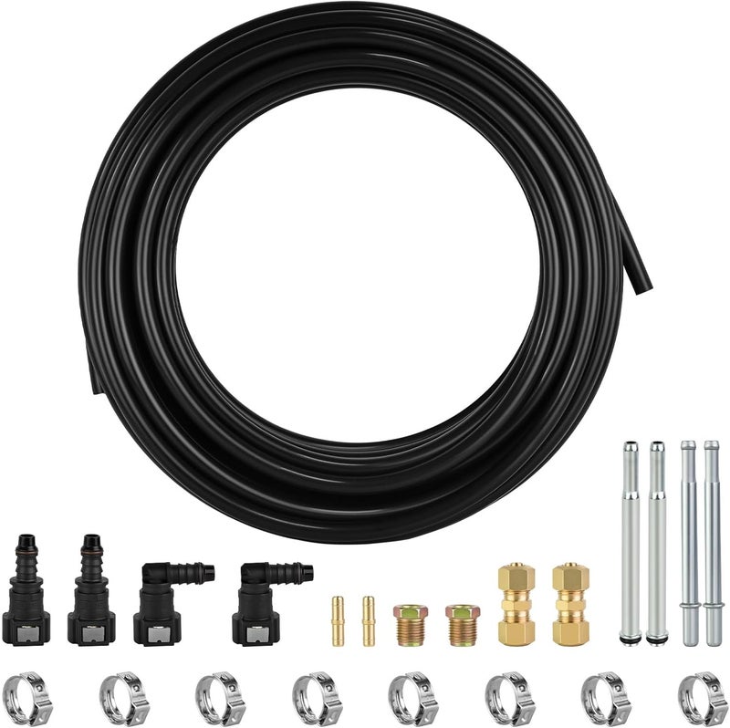 mupera 25 Feet 5/16" Fuel Line Repair Kit - Upgraded Automotive 5/16 Fuel Line Kit, Nylon/Steel Fuel Line Replacement Kit for Cars and Trucks - Image 1